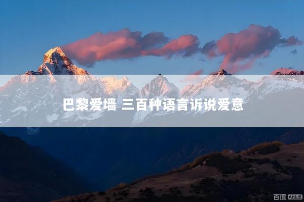 巴黎爱墙 三百种语言诉说爱意