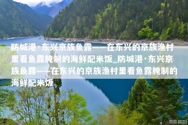 防城港·东兴京族鱼露——在东兴的京族渔村里看鱼露腌制的海鲜配米饭_防城港·东兴京族鱼露——在东兴的京族渔村里看鱼露腌制的海鲜配米饭